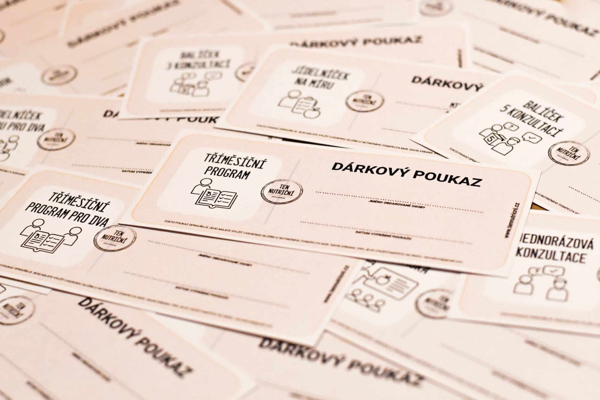 Dárkové poukazy na služby a přednášky Ten Nutriční