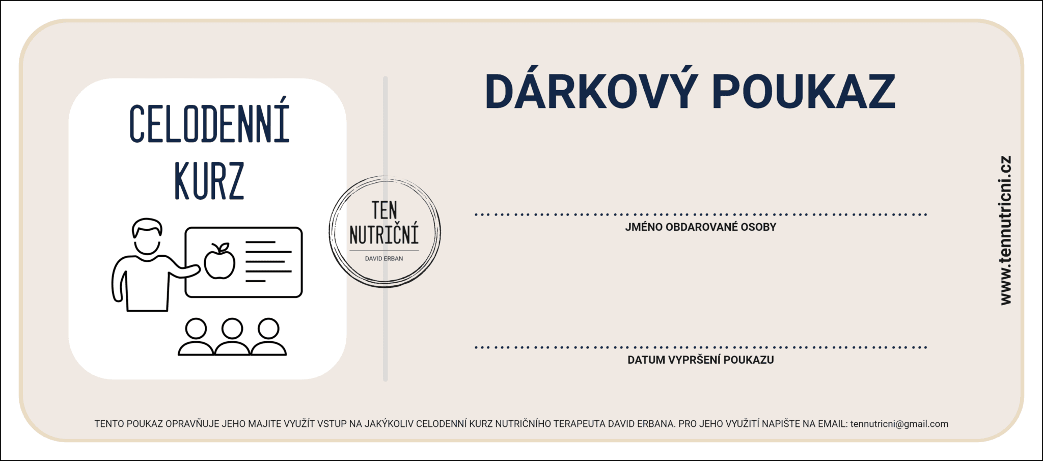 Dárkový poukaz na celodenní kurz